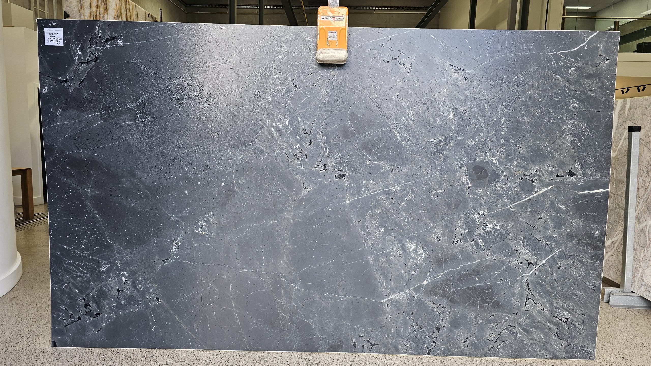 Worldstone Breccia Noir (Leathered) Slab #66