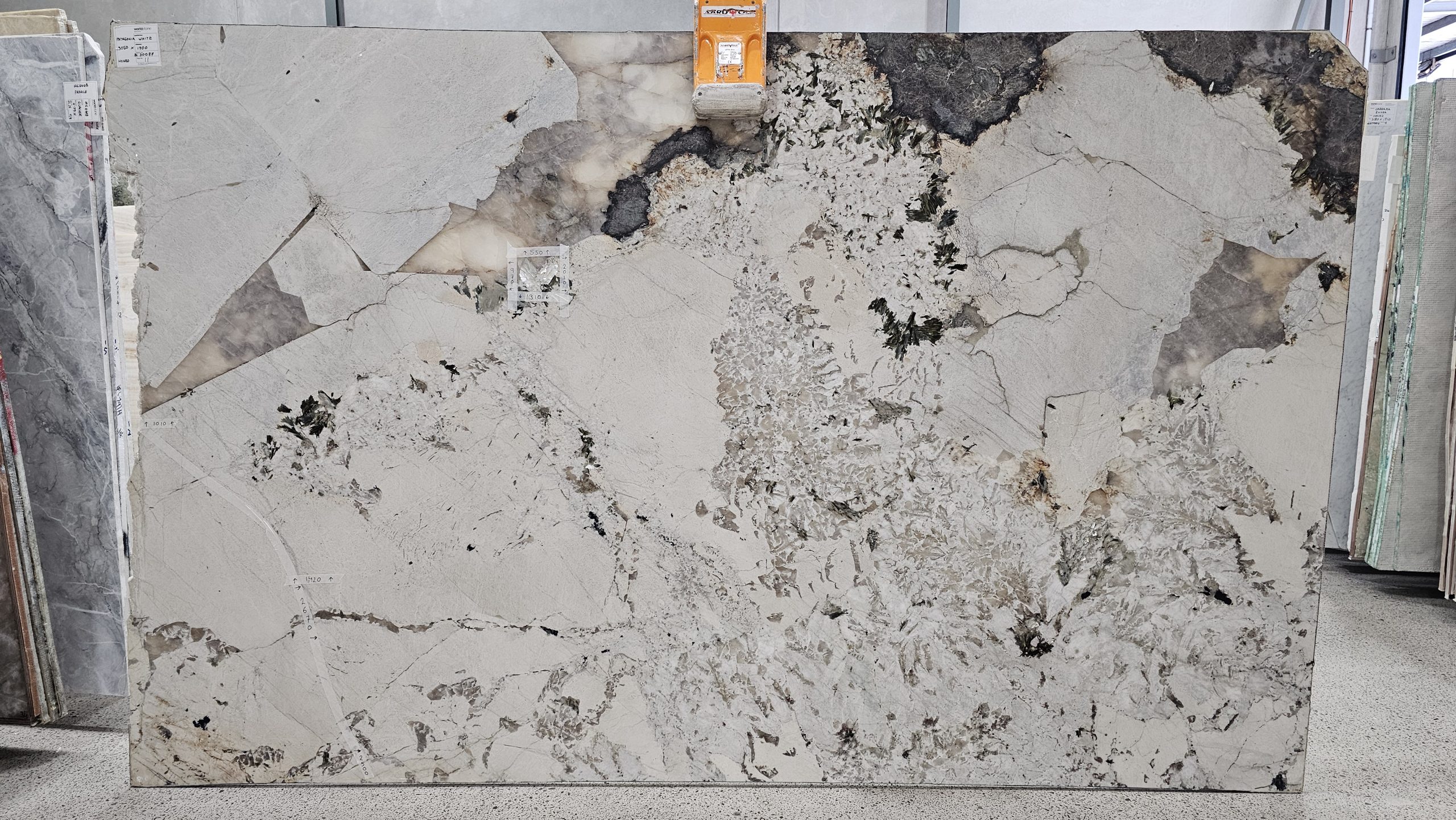 Worldstone Patagonia White Batch BL30087 Slab #11 (measurements)