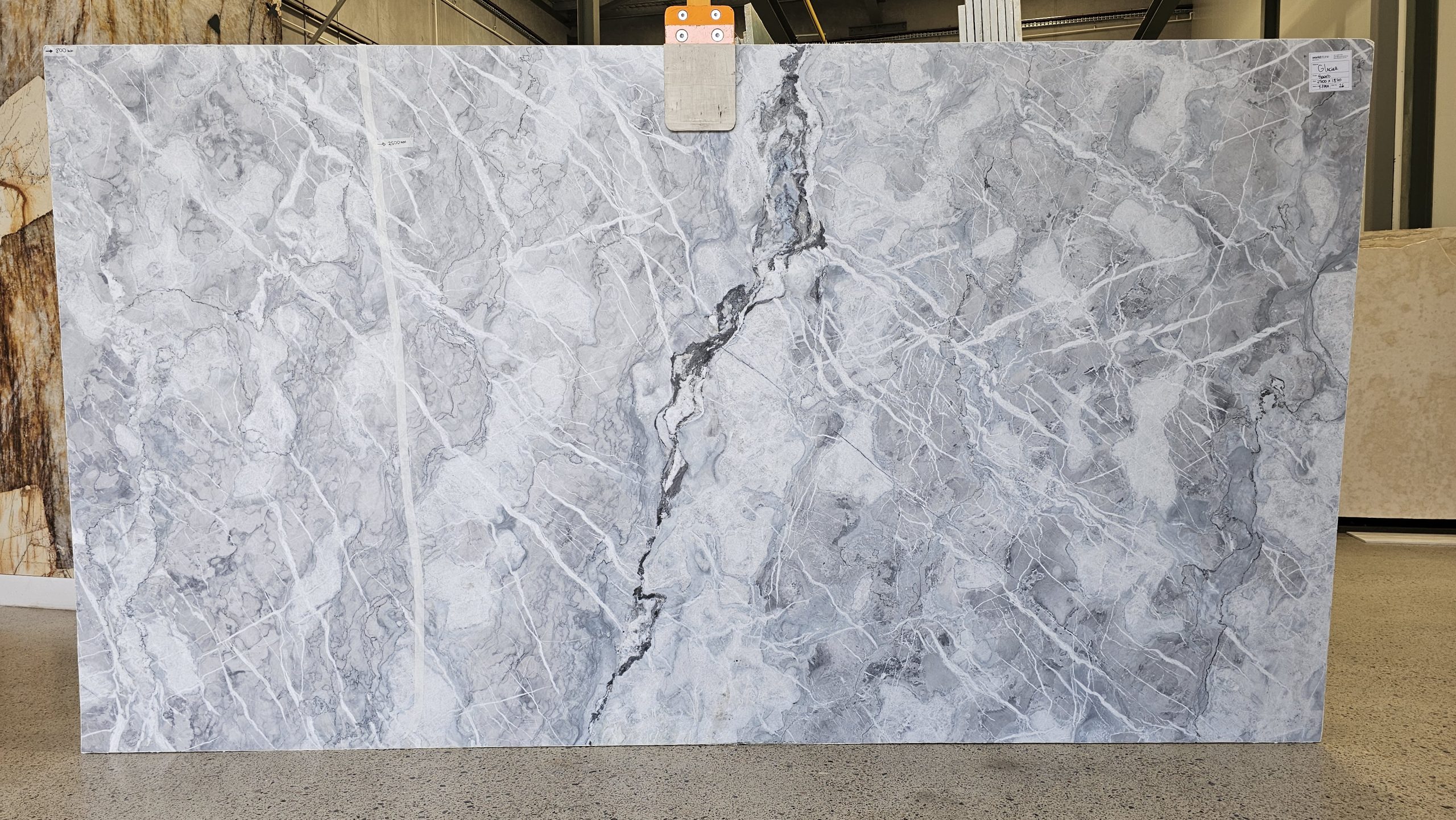 Worldstone Glacier Quartzite Batch 4-774A Slab #26 (Cracked)